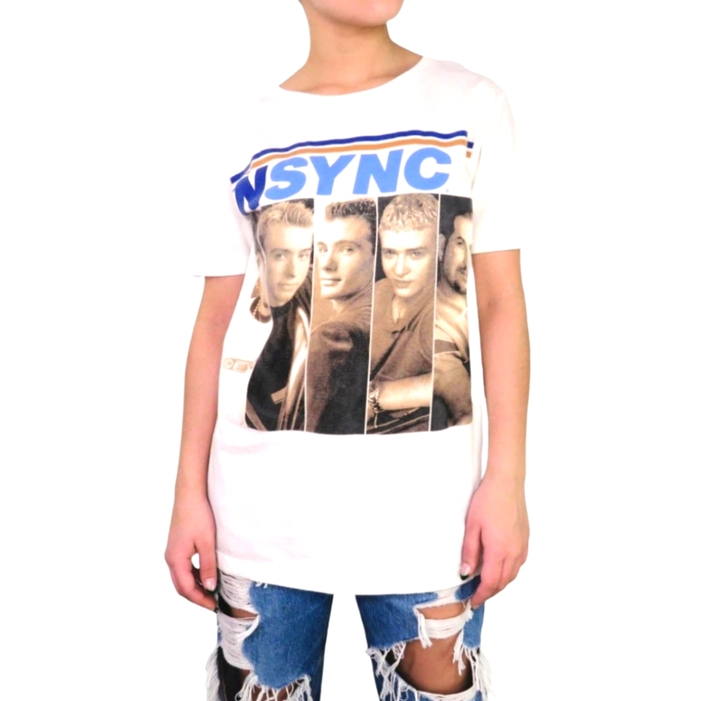 NSYNC Graphic T-Shirt in White and Blue